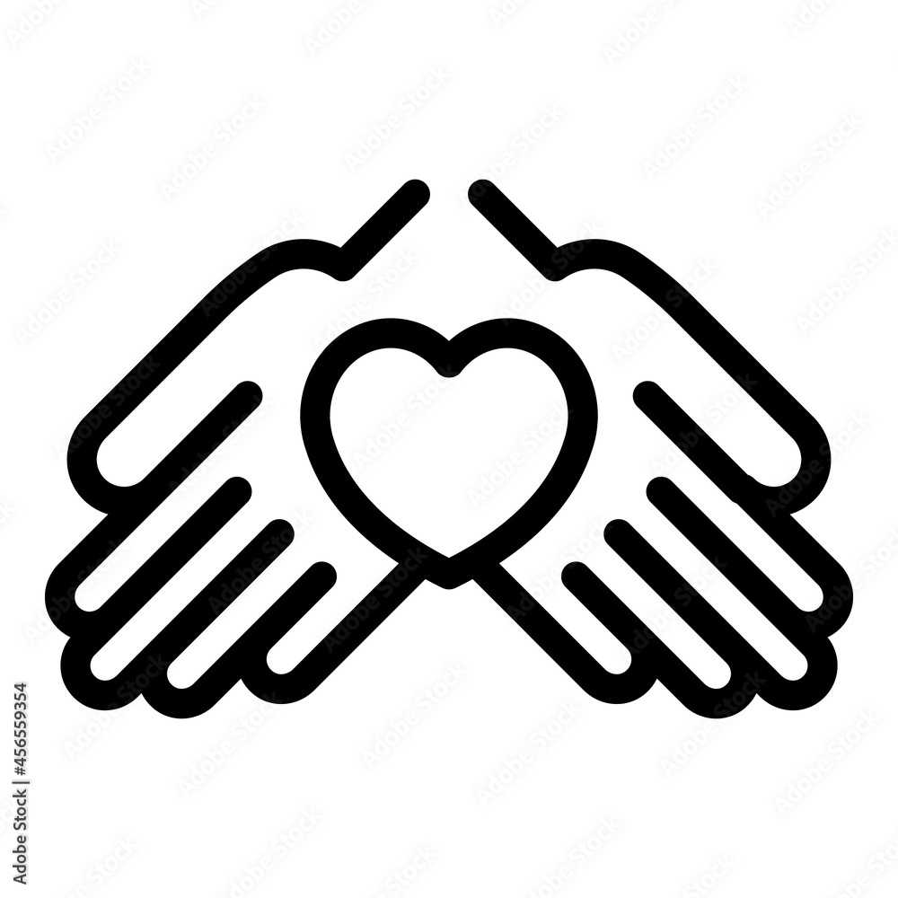 Support hands icon outline vector. Hand help. Care donate Support hands icon outline vector. Hand help. Care donate