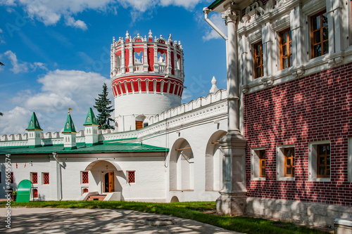 The walls and towers of the Novodevichy Monastery were erected by Tsar Boris Godunov (1552-1605), and then rebuilt at the end of the 17th century in the Moscow Baroque style.     photo