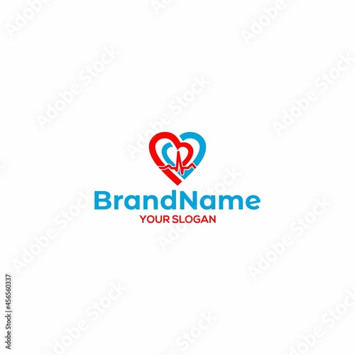 Electrocardiography Hearth Care Logo Design Vector