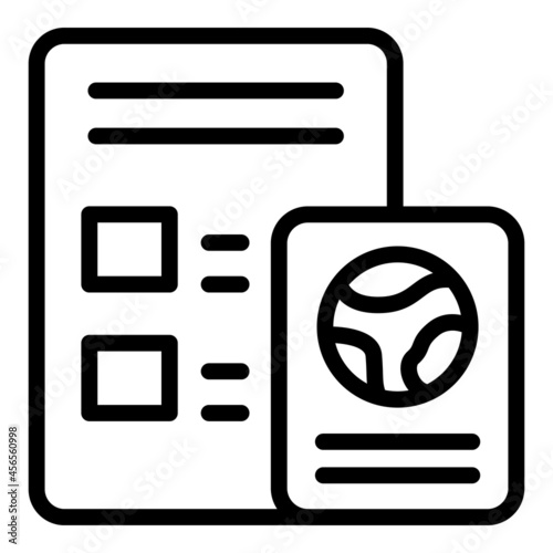 Election paper icon outline vector. Ballot vote. Referendum box