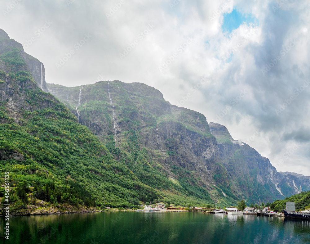 Views from naeroyfjord boat cruise in Norway