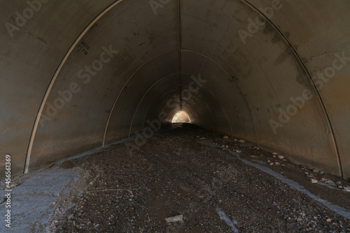 inside a concrete tunne