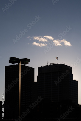 Sunset over the city