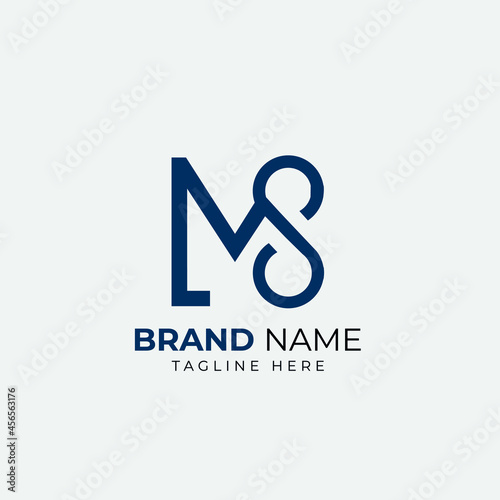 Modern MS SM Letter logo design Vector Style Badge