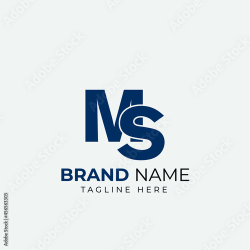 Modern MS SM Letter logo design Vector Style Badge