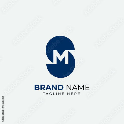Modern MS SM Letter logo design Vector Style Badge