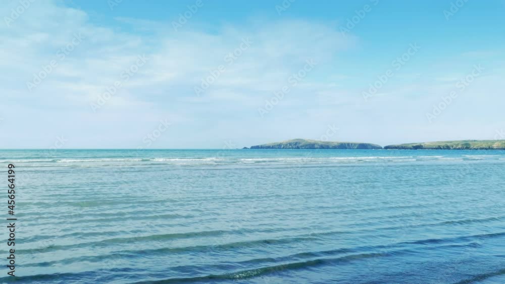 Ocean Vista With Distant Coast On Sunny Day Ocean Vista With Distant Coast On Sunny Day