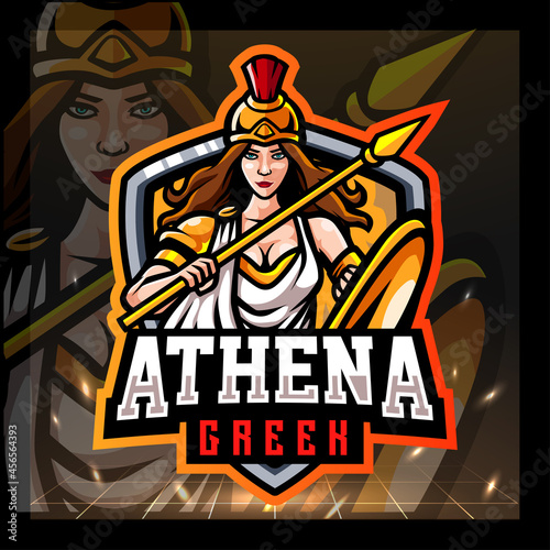 Athena greek mascot. esport logo design