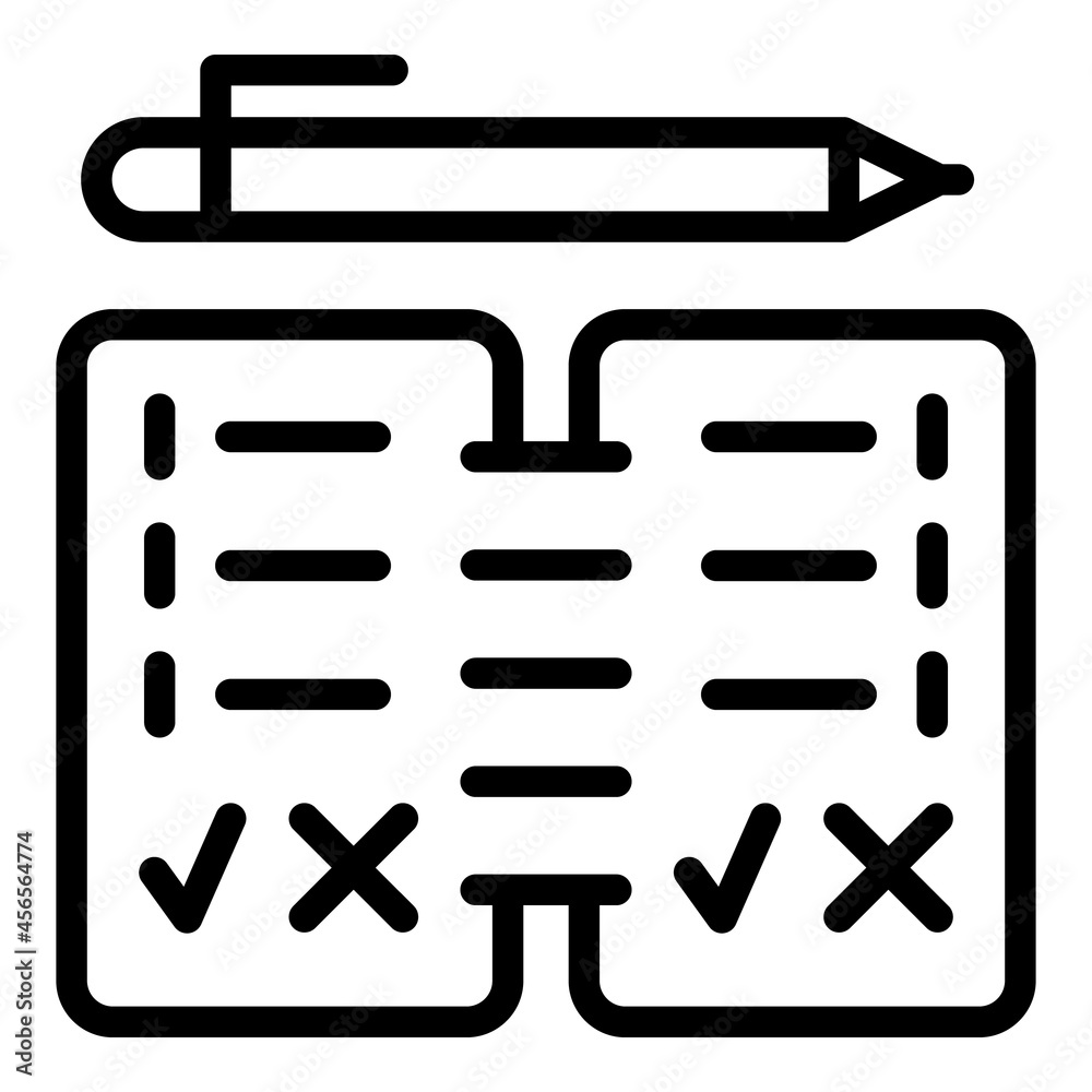 Study materials icon outline vector. Online book. Training test Study materials icon outline vector. Online book. Training test