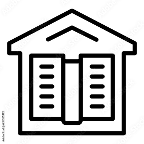 Home book icon outline vector. Read table. Study class