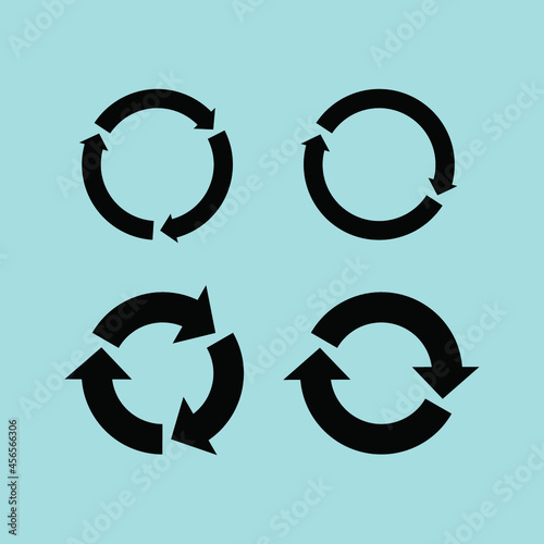 Roundabout sign. Reload icon. Isolated vector arrows in a circle. Update.