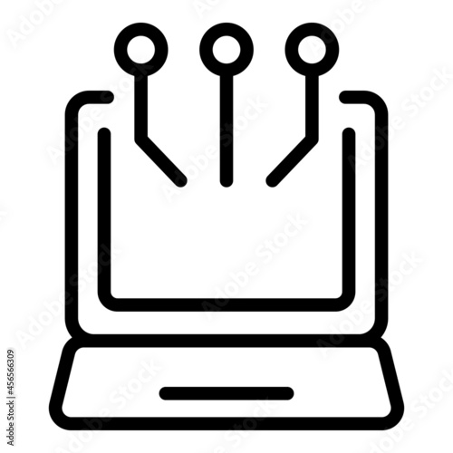 Learning software icon outline vector. Video knowledge. Digital platform
