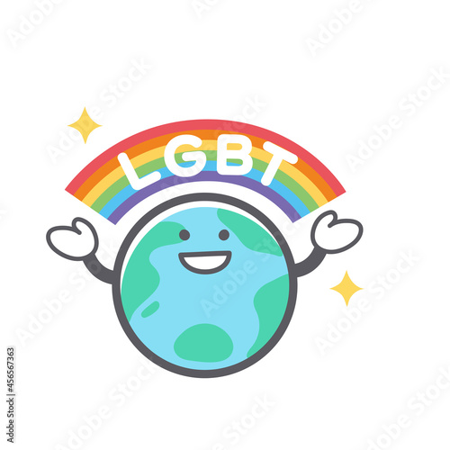 LGBTの文字を掲げる地球のイラスト