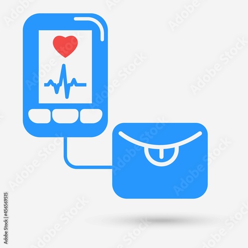 Blood pressure monitor isolated object, vector illustration.