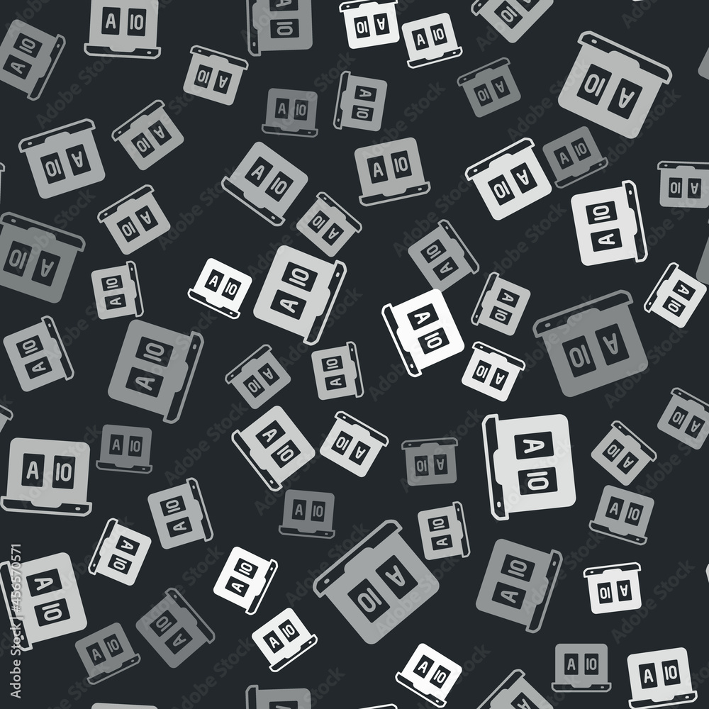 Grey Online poker table game icon isolated seamless pattern on black background. Online casino. Vector Grey Online poker table game icon isolated seamless pattern on black background. Online casino. Vector