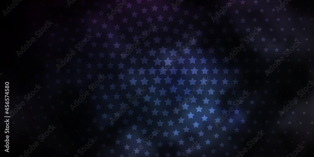 Fototapeta premium Dark BLUE vector texture with beautiful stars.
