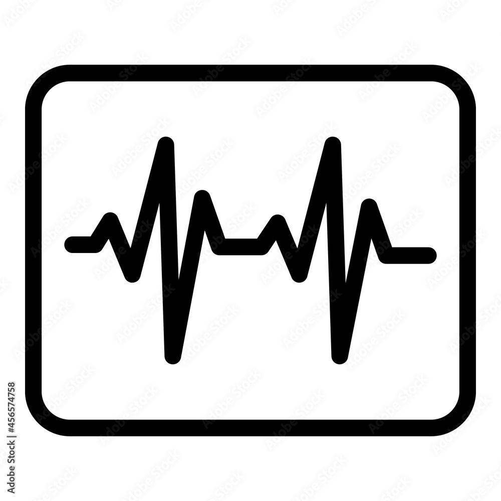 Heart rate diagram icon outline vector. Monitor pulse. Beat ekg
