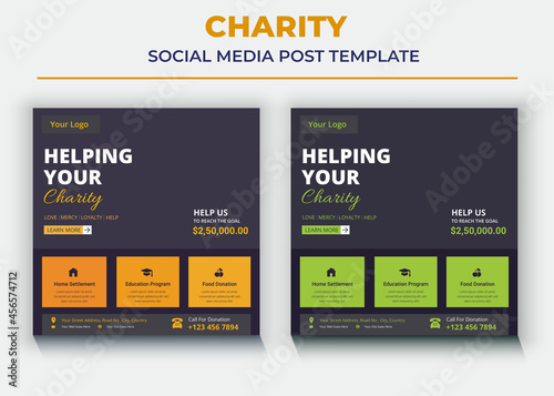 charity Social media post and flyer, Helping your Charity Social media post