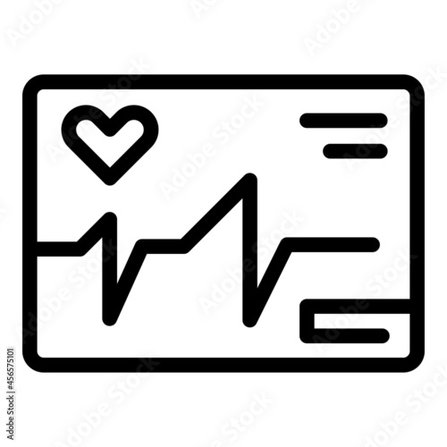 Cardiogram paper icon outline vector. Ecg heart. Beat electrocardiagram