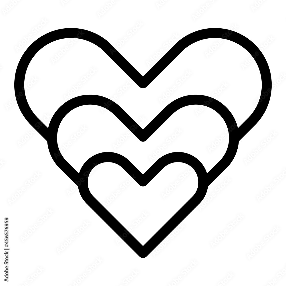 Hearts in love icon outline vector. Heart shape. Happy valentine Hearts in love icon outline vector. Heart shape. Happy valentine