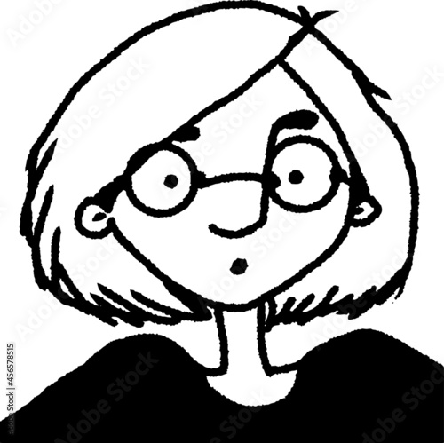 vector illustration caricature of funny woman in glasses isolated on white