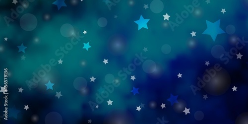Light Blue, Green vector template with circles, stars.