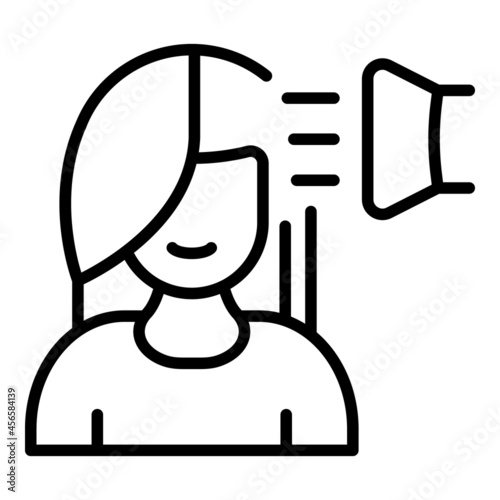 Woman hair salon icon outline vector. Use hairdryer. Stylist blow