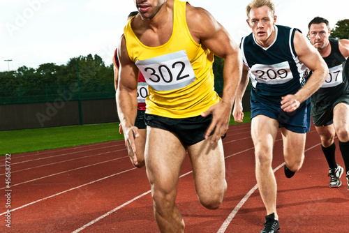 Athletes running on sportstrack