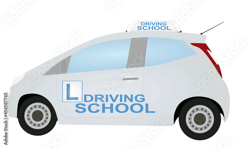 Driving school car. vector illustration