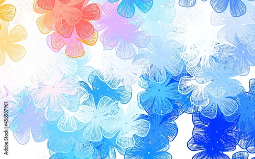 Light Blue, Red vector elegant background with flowers