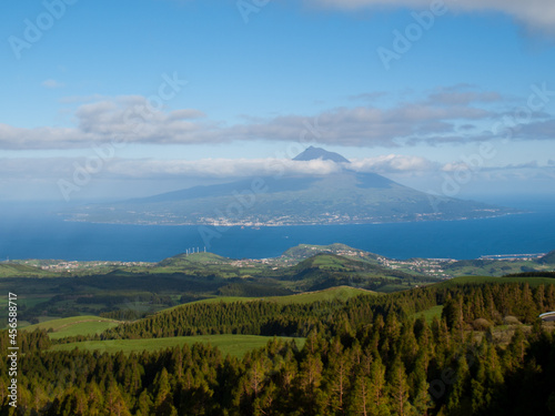 Pico mountain view from Faial island, Azores