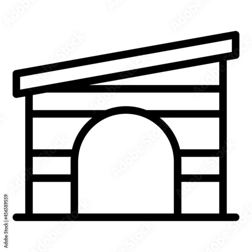 Dog kennel icon outline vector. Pet house. Puppy home