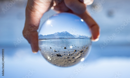 Wallpaper Mural Lake and mountains landscape in crystal ball Torontodigital.ca
