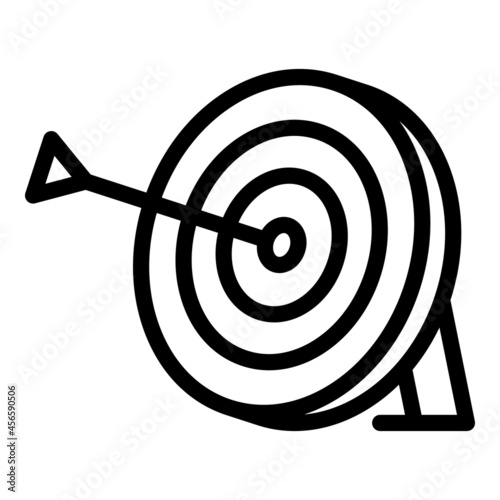 Target hit icon outline vector. Dart arrow. Goal focus