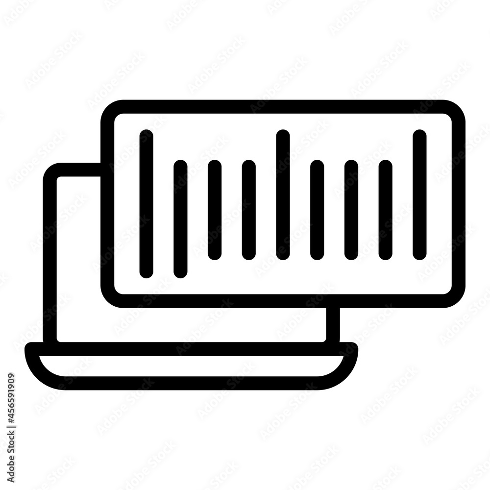 Computer barcode icon outline vector. Code scanner. Scan bar Computer barcode icon outline vector. Code scanner. Scan bar