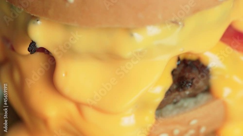 Put bread on double cheese burger and melted cheese