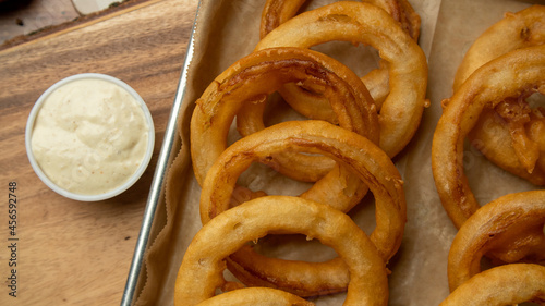 onion rings close up