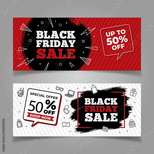 hand drawn black friday banners template vector design illustration