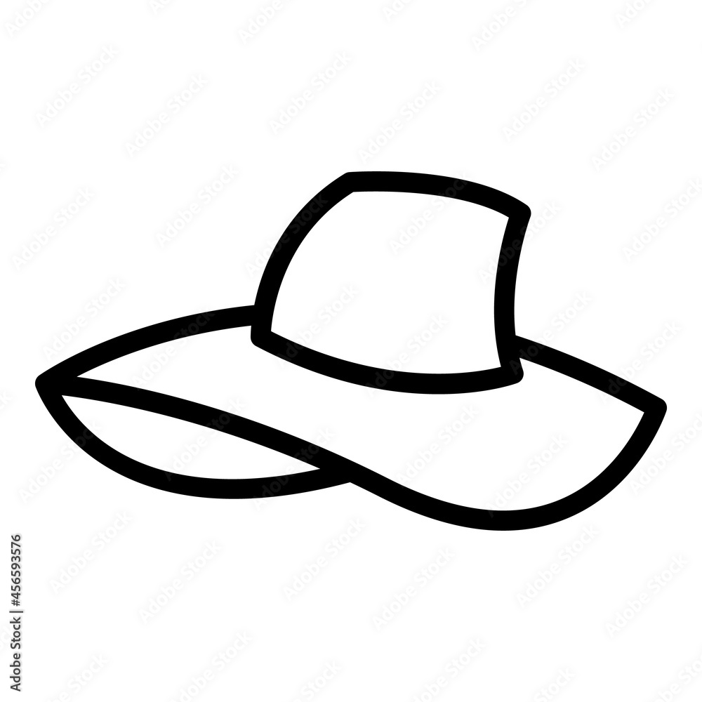 Holiday hat icon outline vector. Beach cap. Summer sun Holiday hat icon outline vector. Beach cap. Summer sun