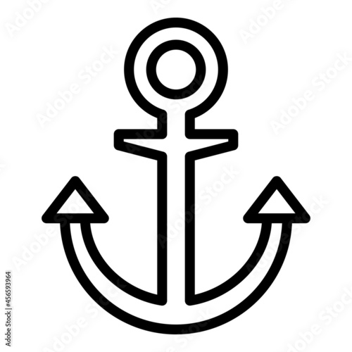 Marine anchor icon outline vector. Navy boat. Sea rope