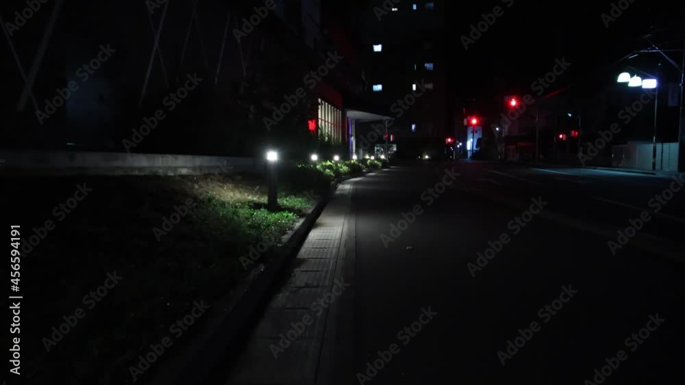 Japanese night street. Walking POV Japanese night street. Walking POV