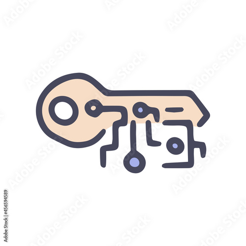 digital key color vector doodle simple icon