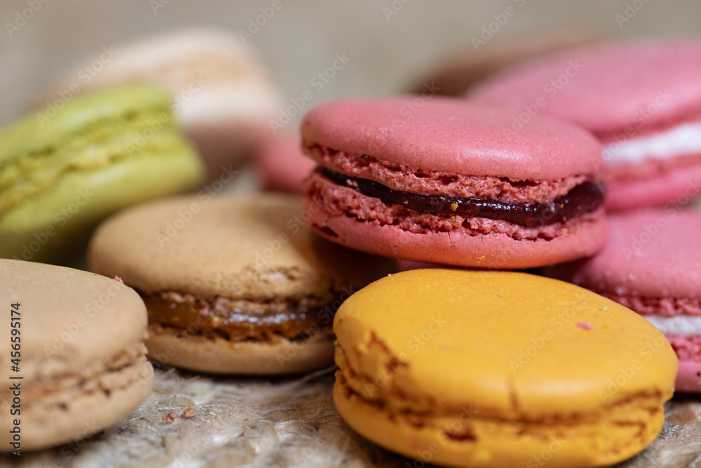 Colorful macaroons on light background Colorful macaroons on light background