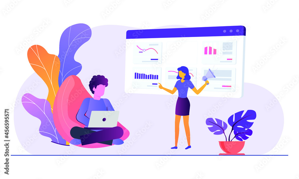 a man sitting with laptop web designer vector flat illustration a man sitting with laptop web designer vector flat illustration