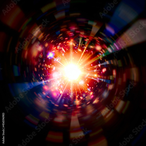 Big splash in universe. Space background. Colorful lights.The elements of this image furnished by NASA.