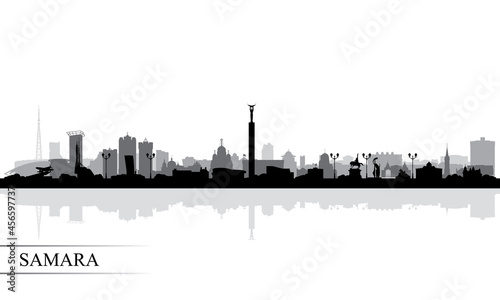 Samara city skyline silhouette background photo