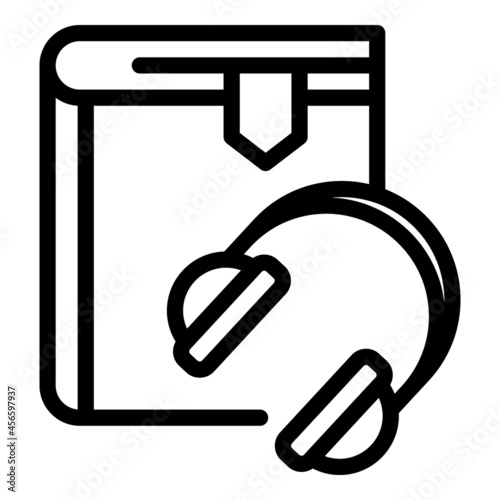 Audio course book icon outline vector. Online video. Digital education