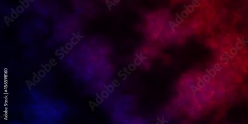 Dark Purple, Pink vector background with lines, triangles. © Guskova