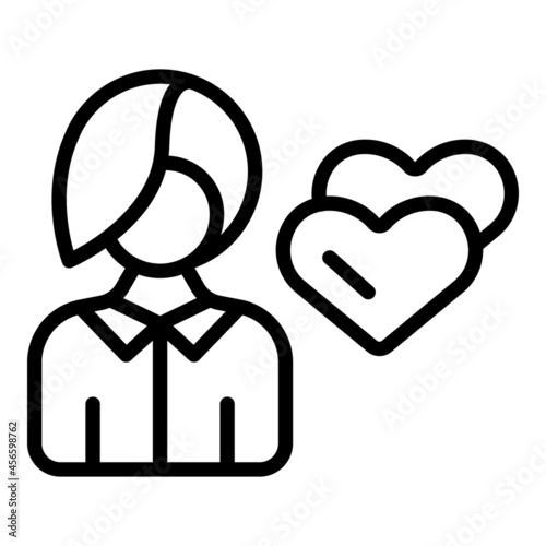 Customer love icon outline vector. Client heart. People support