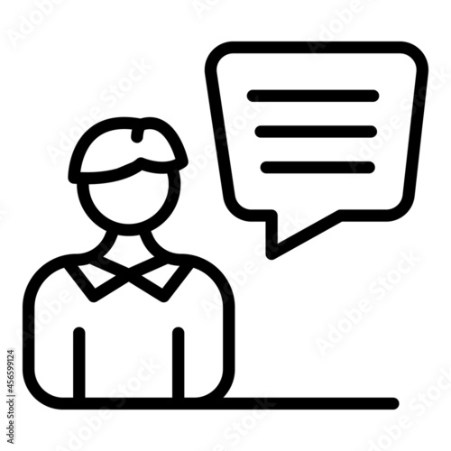 Customer comment icon outline vector. Online review. Feedback forum